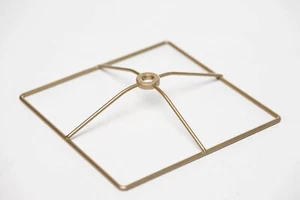 Lamp Shade Making Thick Wire Brass Square Ring 7 inch x 7 inch 1" Drop - Picture 1 of 4