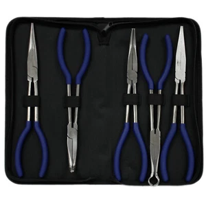 5 PCS 11" LONG NEEDLE NOSE PLIERS SET LONG REACH TOOL PLIERS - Picture 1 of 4