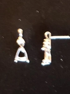 10k White Gold No Main Stone With Diamonds Pierced Post 1.49g Sparkly Dangle LGL - Picture 1 of 10