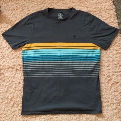 Volcom Striped Casual Men's Short Slim Fit Sleeve Tee Shirt S - Image 1 of 4