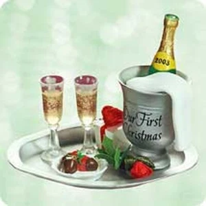 2003 HALLMARK ORNAMENT ~ 1st Christmas Together - Champagne ~ QXG8877 ~ NIB I - Picture 1 of 1