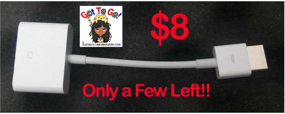 Apple HDMI (male) to DVI D (female) Adapter- Works for PC Too!!!    Only $8. - Image 1 of 4