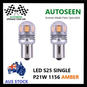 LED S25 SINGLE 12V P21W 1156 AMBER INDICATOR 15,000 HOURS LONG LIFE SPAN BULB x2 - Picture 1 of 6