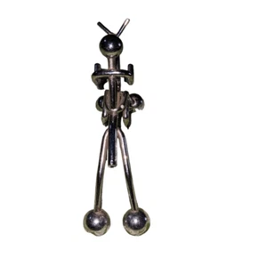 Modernist metal art sculpture stick figure riding a horse - Picture 1 of 8
