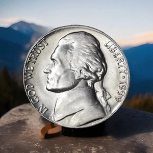 1959-D Gem BU From OBW Jefferson Nickel 5c Coin FAST FREE SHIPPING - Picture 1 of 5