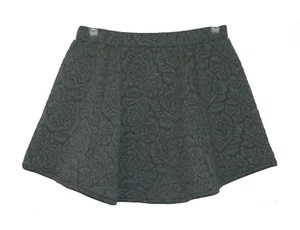 Storia Gray Floral Pull On Flare Skirt Large L NWT - Picture 1 of 5