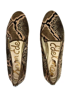 Sam Edelman Jordy Damenschuhe flache Schuhe Python-Optik strukturiertes Leder Größe 7M EU37 - Bild 1 von 10