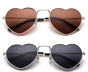 Kids Sunglasses Fashion Classic Youth Metal Frame Heart Shape Lead Free UV 100% - Picture 1 of 7