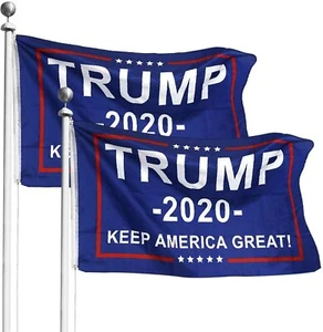 2 Pieces 3x5 Feet Donald Trump Flag for President 2020 Vivid Color Keep America - Picture 1 of 7