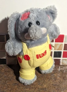 Vintage Dakin Bump Elephant Gray 11 Plush Stuffed Animal Toy 11" 90s 1993 cute - Picture 1 of 7