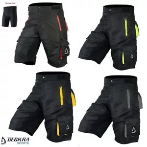 Mens Cycling MTB Short Off Road Downhill Bicycle Shorts Detachable Padded Liner - Picture 1 of 16