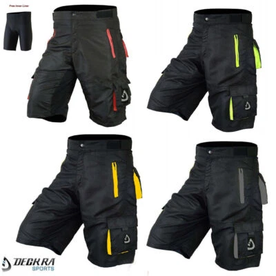 Pantalones Cortos Para Hombres Ciclismo MTB Off Road Descenso Bicicleta Forro Acolchado Desmontable Foto 1 de 3