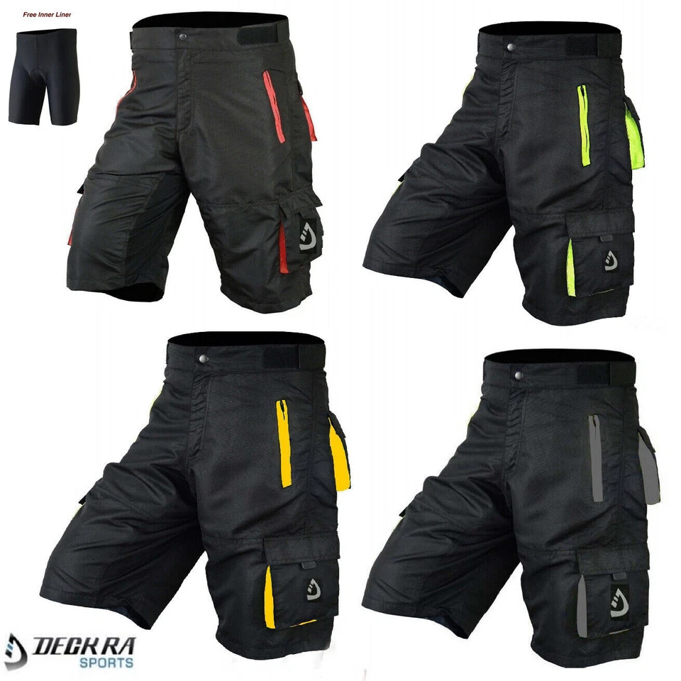 Mens Cycling MTB Short Off Road Downhill Bicycle Shorts Detachable Padded Liner - Image 1 of 3