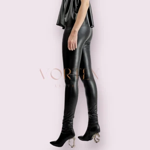 Ladies Leather Pant Black Jeans Casual Style Pant Real Lambskin Skinny Trousers - Picture 1 of 3