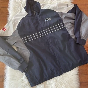 NFL Seahawks Windbreaker Full Zip Hooded Football Seattle Size Large - Picture 1 of 8