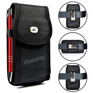 For iPhone Samsung Heavy Duty Belt Clip Nylon Holster LG Pouch Fits Thick Case - Picture 1 of 11