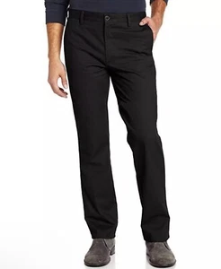 Dockers Signature Khaki Flat Front D1 Slim Fit 34x34 Black Pants Dress Business - Picture 1 of 10