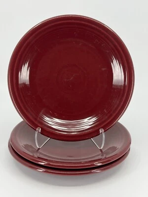 Set of 3 Fiestaware Fiesta Salad Dessert Plate Claret Maroon Bread Plates 7"D - Image 1 of 4