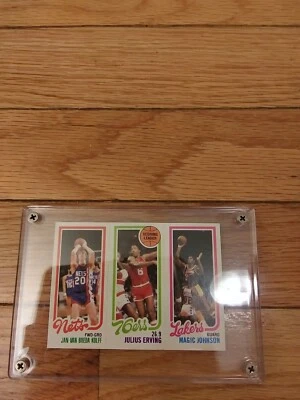 1980 Topps Magic Johnson RC #139/Erving/Kolff - Imagem 1 de 4