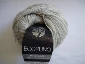 Lana Grossa Ecopuno, 1 Ball Light Gray #45 Cotton/Wool/ Alpaca Italy - Picture 1 of 3