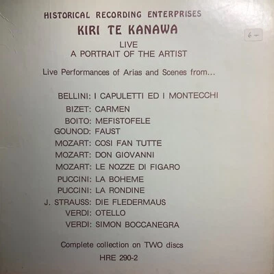 KIRI TE KANAWA-A PORTRAIT OF THE ARTIST-LIVE-ORIGINAL HRE 2-LP BOX SET-USED - Image 1 of 4