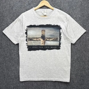 Vintage Jesus Shirt Mens 90s Quote Bible Verse Cross Christ Love You T-Shirt - Picture 1 of 7