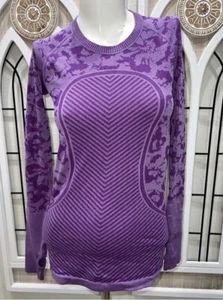 Lululemon Swiftly Tech Longsleeve 6 Violet Camo Crew Neck Top ECU! - Bild 1 von 10