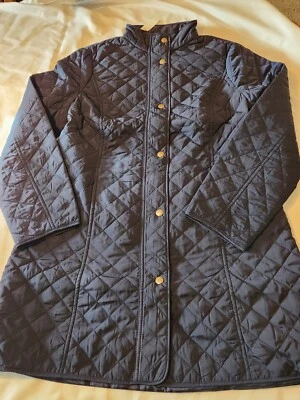 Talbots Quilted Jacket Size L New $149.50   Navy Blue color - Image 1 of 4