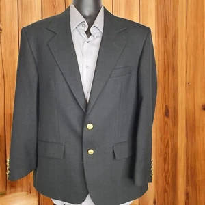 Hardwick Clothes Sport Coat Blazer Mens 40S Black Gold Button - Picture 1 of 10