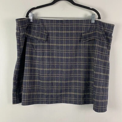 Modcloth Sweet Silver Linings Metallic Plaid Mini Skirt Size 3X Dark Academia - Image 1 of 4