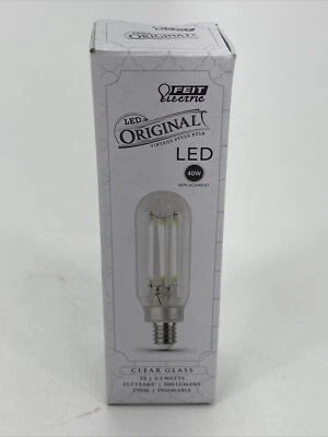 Feit Electric 40W Equiv. Clear T8 Vintage Edison Style LED Bulb Candelabra Base - Image 1 of 4