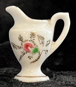 Handbemalter Miniatur Krug mit Vogel und Goldflora 1,5 x 1,25 - 237A3 - Bild 1 von 4