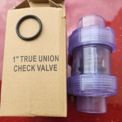 PVC Spring Ture Union Check Valve, 1In Slip Swing Utility Water One Way Check Va - Image 1 of 4