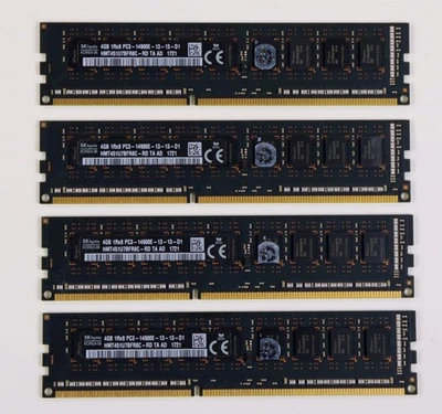 Hynix 16GB(4x4GB) HMT451U7BFR8C-RD PC3-14900E DDR3 1866MHz ECC RAM Memory - Image 1 of 3