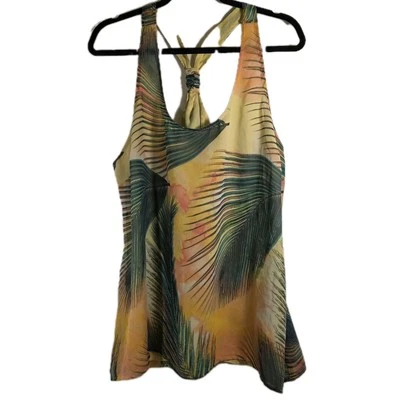 Old Navy Top Womens Size Extra Large Razor Back Chiffon Sleeveless Tan Green — 第 1/4 张图片