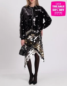 RRP €990 HERNO Tulle Bomber Jacket IT40 US4 UK8 XS Lined Sequins Made in Italy - Foto 1 di 12