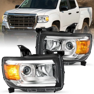 For 2015-2022 GMC Canyon w/LED DRL w/o Bulb Halogen Headlight Left+Right Pair - Image 1 of 4