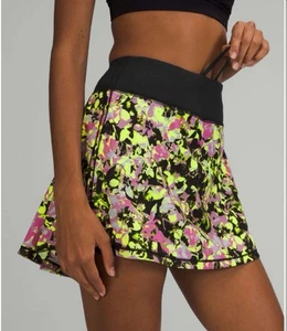 Falda corta de tiro medio Lululemon Pace Rival para mujer talla 10 floral usada en excelente estado - Imagen 1 de 13