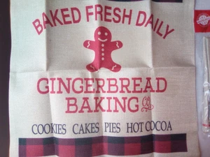 Christmas Pillow Covers 16x16 Ginger Man and Candy Canes Cookies Cocoa - Picture 1 of 3