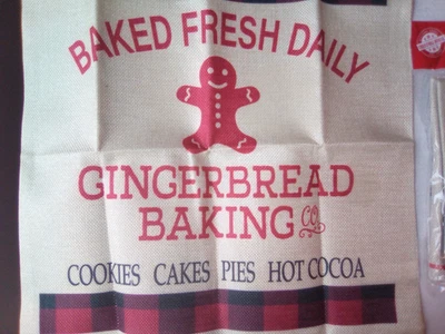 Christmas Pillow Covers 16x16 Ginger Man and Candy Canes Cookies Cocoa - Image 1 of 3