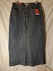Levi Strauss Denim Maxi Skirt Dark Wash Mid Rise Stretchy Size 2,6, Or 12  - Picture 1 of 10