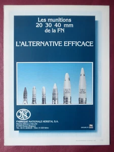 1/1987 PUB FN HERSTAL MUNITION 20MM 30 MM 40 MM ORIGINAL FRENCH AD - Imagen 1 de 1