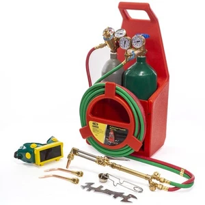 Tragbarer professioneller Sauerstoff Acetylen Oxy Schweißen Schneiden Schweißen Brenner Tank Kit - Bild 1 von 8