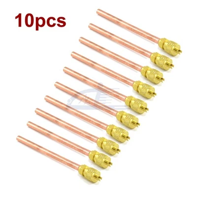 AUTOPARTSLAND 10x HVAC Service/Access Valve 1/4" SAE * 1/4" OD * 4.65" Stem Core Refrigeration