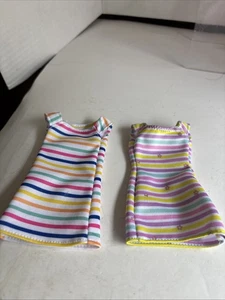 Barbie 2 Sleeveless Stripe Dresses Dress Used May Smell Strollin Pups And Two - Picture 1 of 13