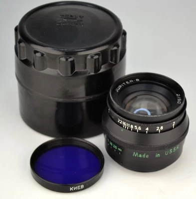 SERVICED! USSR BLACK RANGEFINDER JUPITER-8 LENS f2/50 M39 for FED/ZORKI (5) - Image 1 of 4