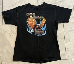 VTG Harley Davidson Eagle Holoubek TShirt Black XL Savannah GA 1999 Crewneck - Picture 1 of 9