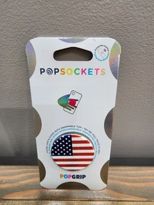 Pop Socket Phone Grip Enamel AMERICAN FLAG USA POPGRIP PopSocket Premium NEW - Picture 1 of 2