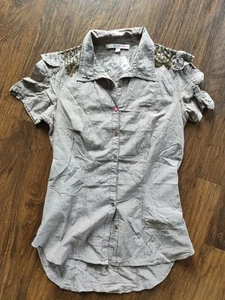 "Tally Weijl" Hemd-Bluse/Hänger/Tunika Gr. 38/40 (M) braun m. Pailletten - Bild 1 von 4