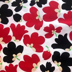 Free Spirit Finlandia Floral Stoff, BTY Retro rot schwarz grün Deadstock Stoff - Bild 1 von 2